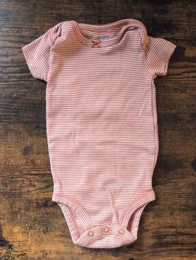 5/$25 Carter's Striped Pink Baby Onesie Bodysuit 6M